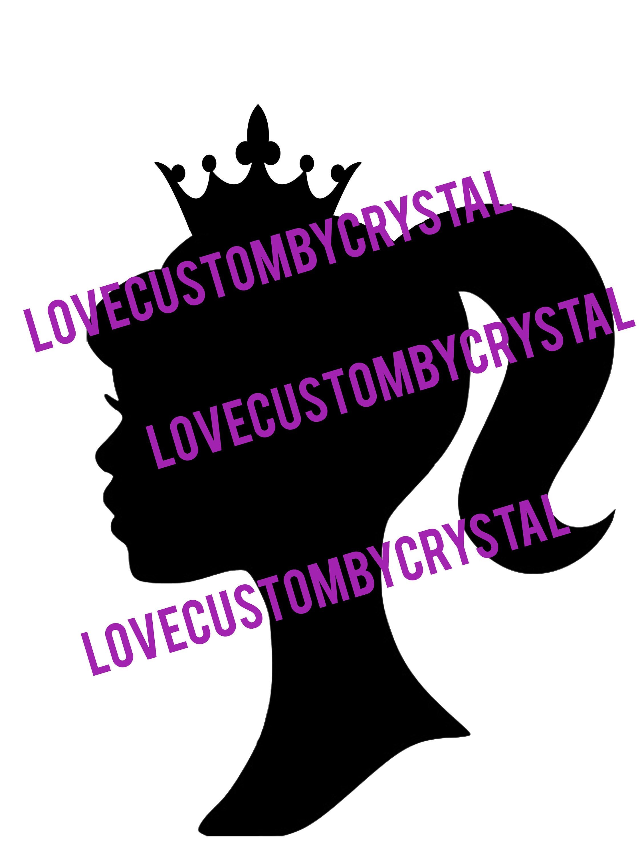 Download Realistic New Black Barbie Silhouette Tiara Shirt African Etsy