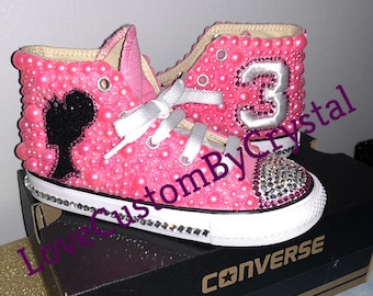 Children’s bedazzled converse sneakers