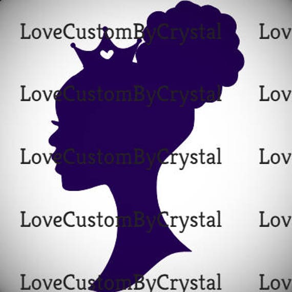 Download Realistic New Barbie Silhouette Tiara Afro Afropuff Puff Etsy