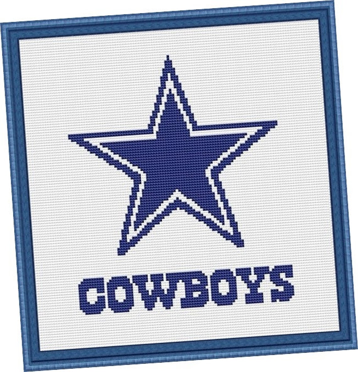 Dallas Cross Stitch Pattern Cowboys Crest Sport Team Mascot Etsy
