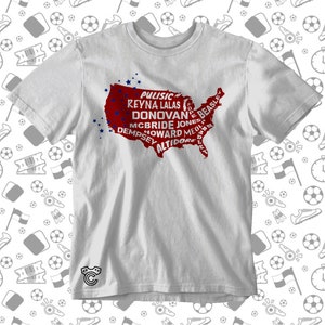 United States USA Map soccer players t shirt jersey camiseta