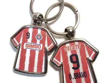 Omar Bravo #9 Chivas de Guadalajara soccer jersey keychain party favor. (Can mix pcs)