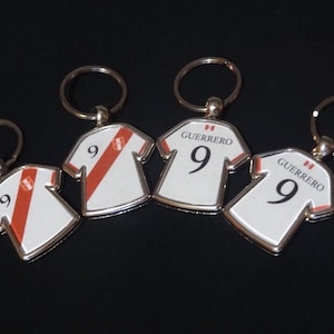 Paolo Guerrero #9 World Cup Russia 2018 Peru soccer jersey keychain party favor. (Can mix pcs)