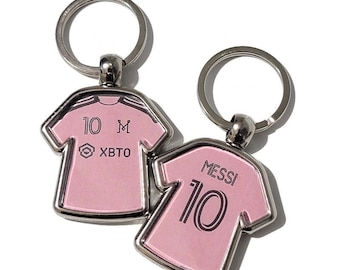 Miami pink soccer jersey Messi keychain party souvenirs (Can mix pcs)