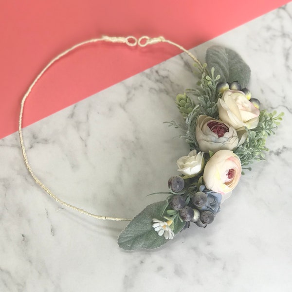 Flower Crown, Hair Vein / Sally Ranunculus Peony Silk Flower // Wedding / Prom / Bridesmaids / Flower girl / Coachella