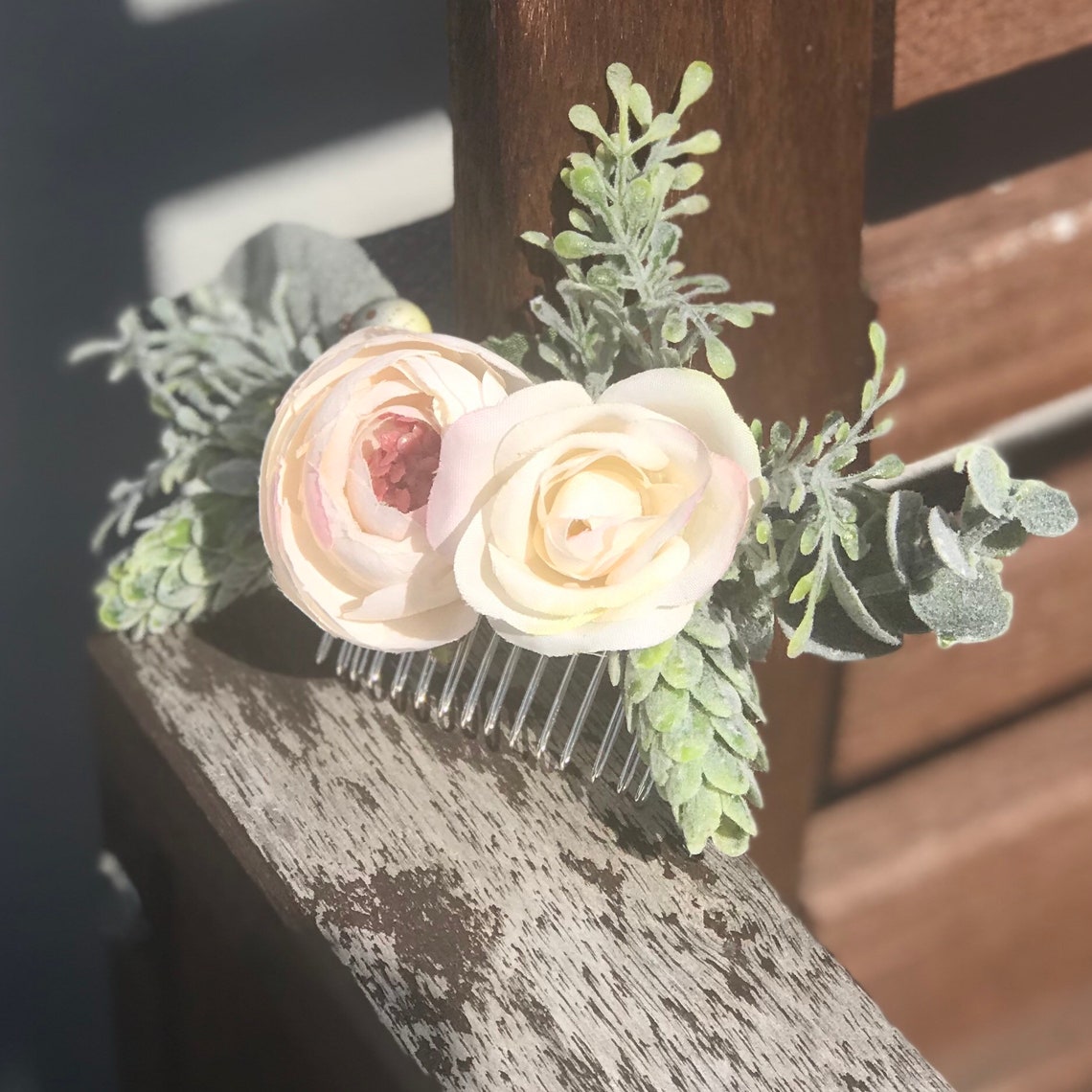 Silk Flower Hair Comb / Bridal Hair / Sally Ranunculus Peony Etsy