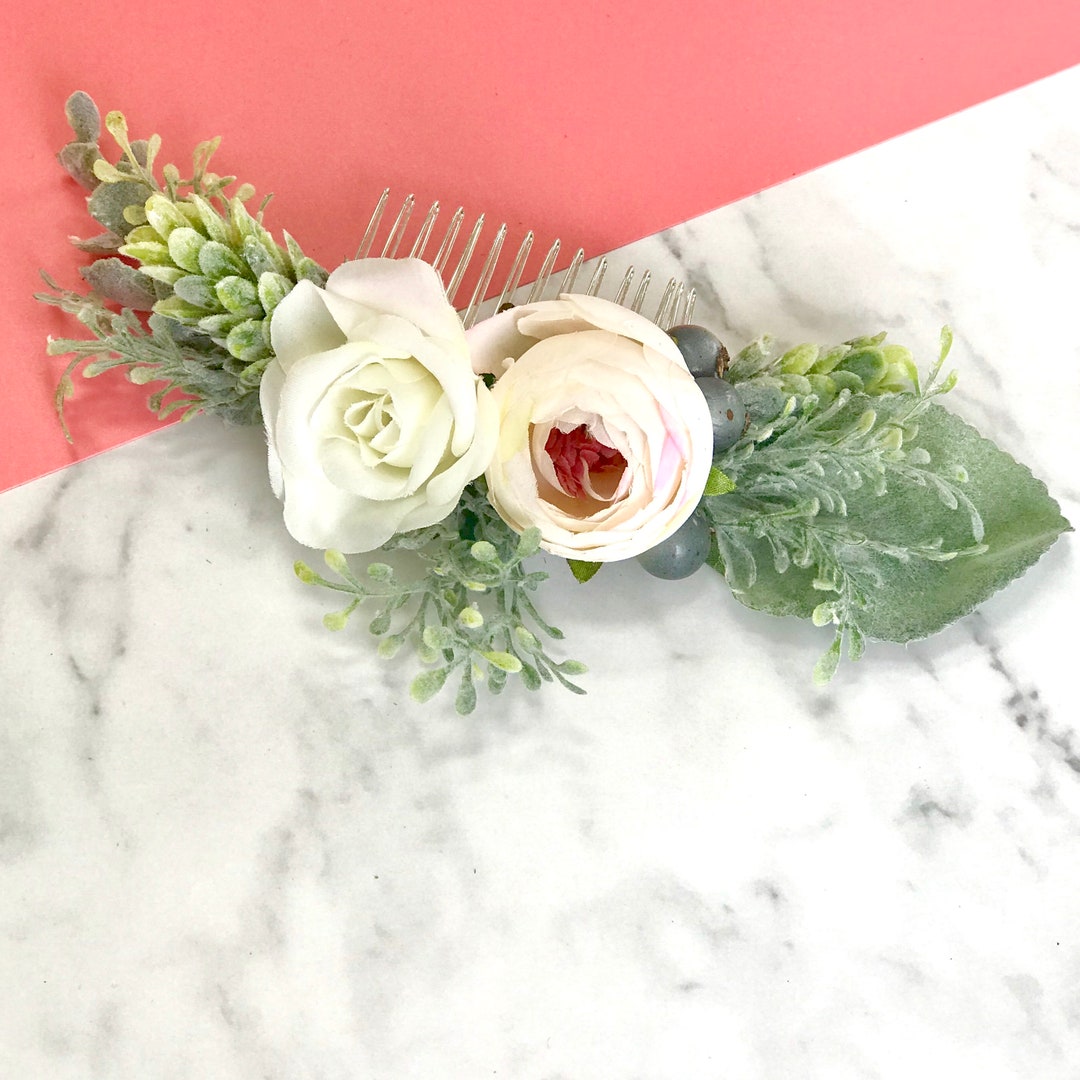 Silk Flower Hair Comb / Bridal Hair / Sally Ranunculus Peony Silk