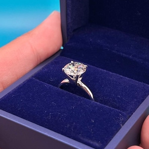 Lab Grown Diamond Engagement Ring | 4 CT Round Certified | 14K Gold Solitaire image 1