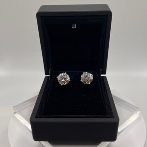 4 Ct Round Diamond Earrings, 14Kt Gold Lab Grown Diamond Studs, Gold Diamond Earrings, Certified Diamond Studs, 2 Ct Each