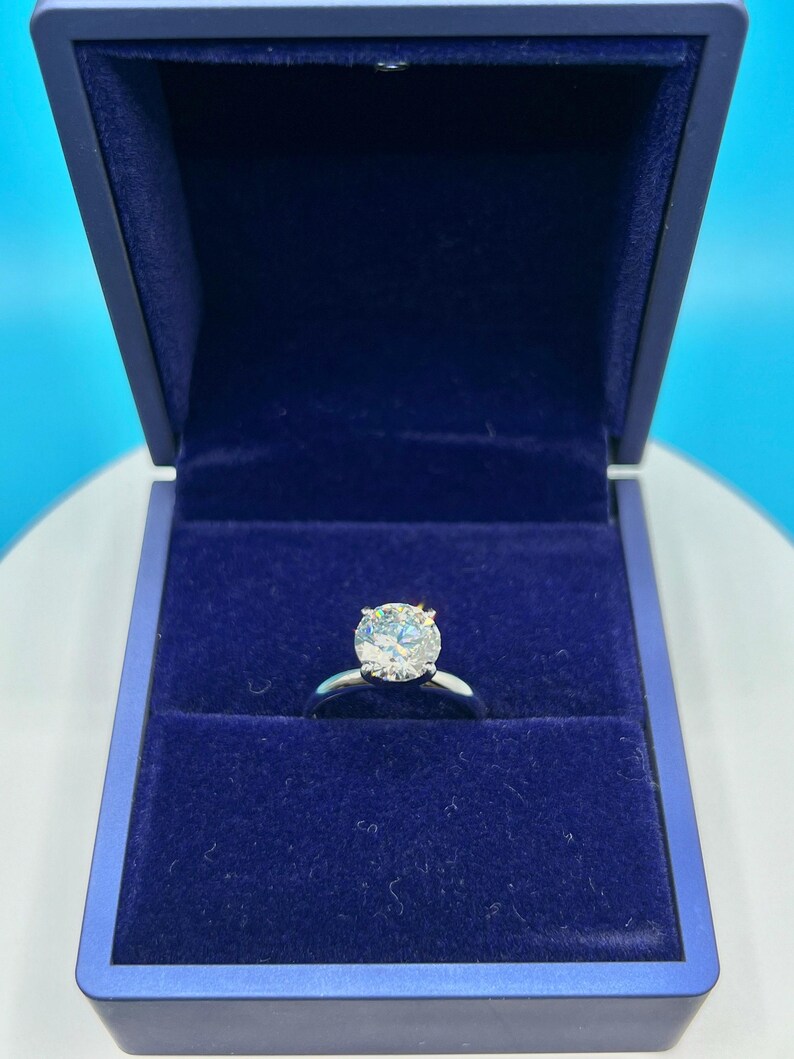 Lab Grown Diamond Engagement Ring | 2 CT Round Certified | 14K Gold Solitaire image 5