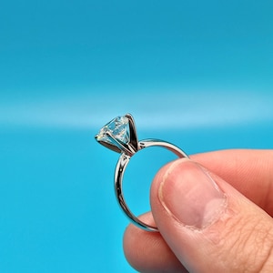 Lab Grown Diamond Engagement Ring | 2 CT Round Certified | 14K Gold Solitaire image 4