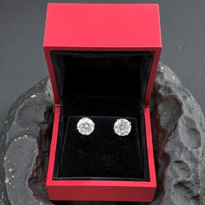 6 CTW Certified Lab Grown Diamond Stud Earrings | 14K Gold Round Studs | 3 CT Each