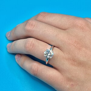 Lab Grown Diamond Engagement Ring | 2 CT Round Certified | 14K Gold Solitaire image 3