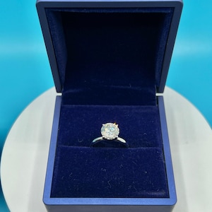Engagement Ring, 2 CT Round Lab Grown Diamond Ring, 14K Gold Solitaire Ring, Certified Real Lab Created