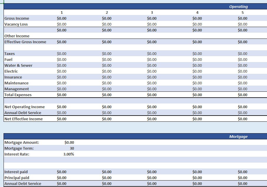 Real Estate Deal Analysis Excel Template Rental Analyzer Professional