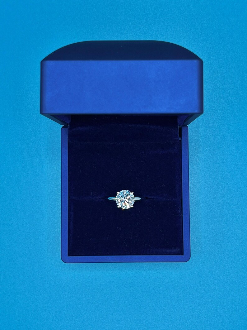Lab Grown Diamond Engagement Ring | 2 CT Round Certified | 14K Gold Solitaire image 10