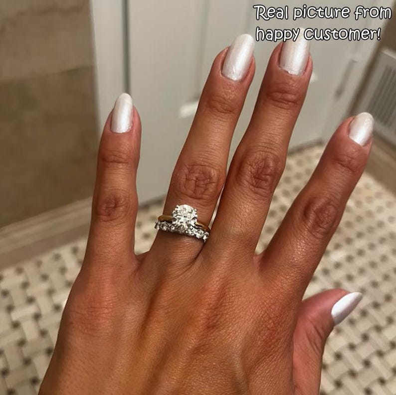 Lab Grown Diamond Engagement Ring | 2 CT Round Certified | 14K Gold Solitaire image 2