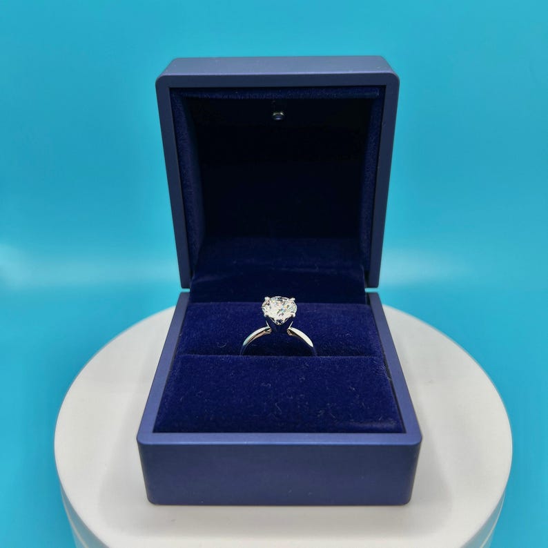 Lab Grown Diamond Engagement Ring | 2 CT Round Certified | 14K Gold Solitaire image 7