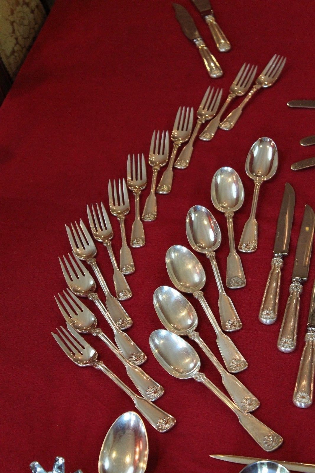 Rare Tiffany 124 Piece Sterling Silver Shell & Thread Flatware Etsy