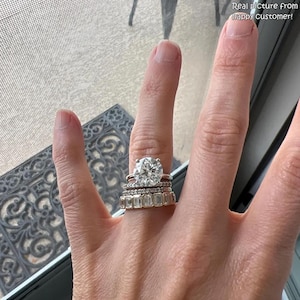 Lab Grown Diamond Engagement Ring | 4 CT Round Certified | 14K Gold Solitaire image 3