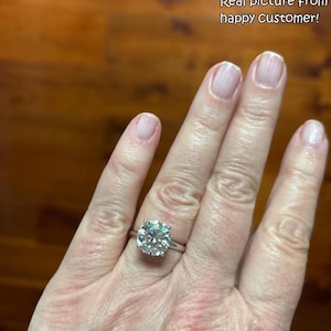 Lab Grown Diamond Engagement Ring | 4 CT Round Certified | 14K Gold Solitaire image 4
