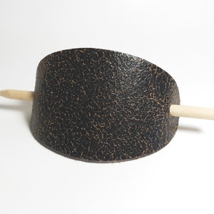 Minimalist Brown Leather Pin Barrette