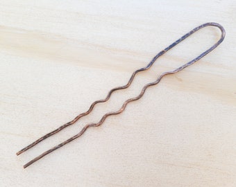 Forged Copper Hair Fork for Thick Hair