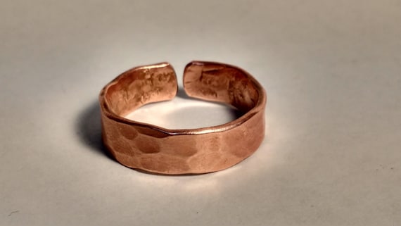 Rustic Copper Ring with Large Hammermarks | Etsy