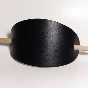 Elegant Black Leather Hair Barrette