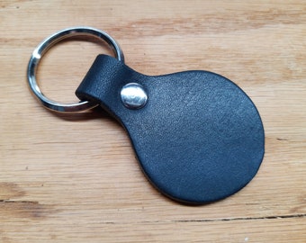 Minimalist Black Leather Key Holder
