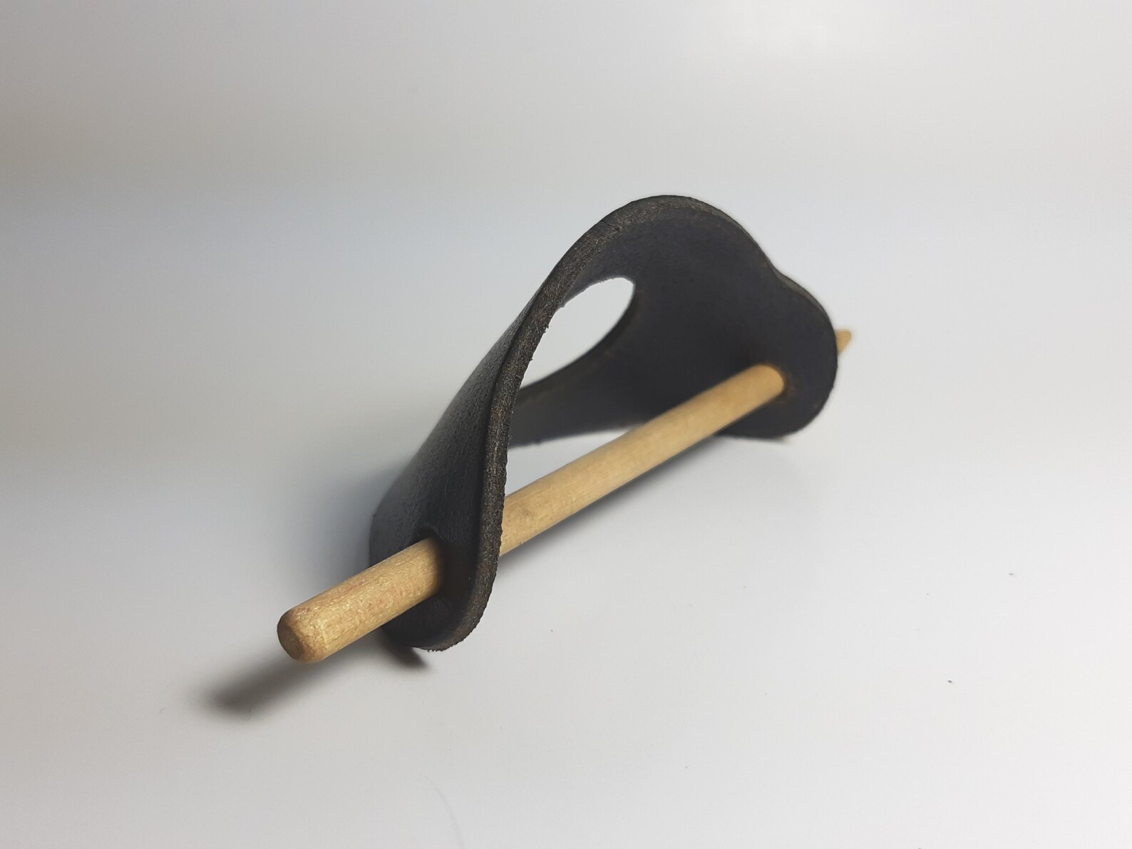 Simple Black Leather Hair Bun Holder Etsy Canada