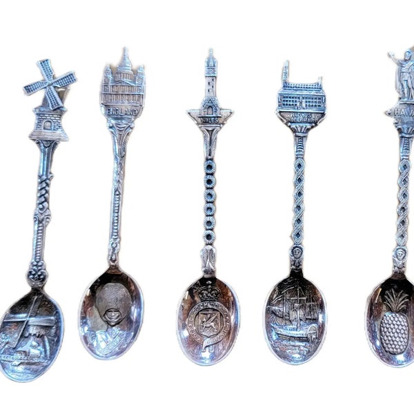 Vintage Engraved EPNS Souvenir Silver Plated Spoons, Made in Holland Spoon, Vintage Spoons, Souvenir Spoons, Collectible Spoons, EPNS, Spoon
