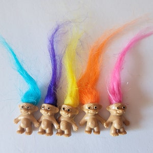 1" 90s Mini Troll Doll Figurine, Lucky Troll Doll, Dam Troll, Russ, Mini Troll, Lucky Bingo, Troll, Treasure Troll, 90s Troll Doll, Figurine