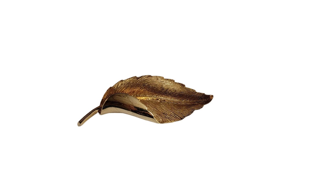 Julier Reed Brooch Vintage Allison Reed Gold Leaf Brooch Brooch Costume - Etsy