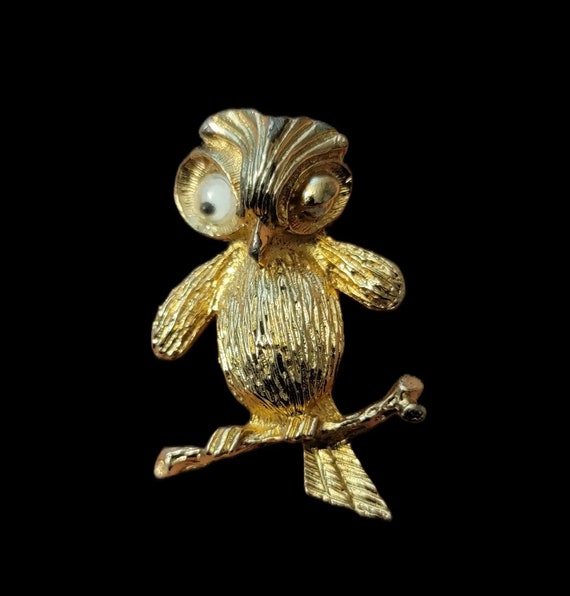 Vintage Googly Eye Owl Sarah Coventry Brooch, Sarah Coventry