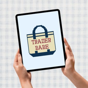 Trader Babe TJ - Digital Needlepoint Chart 18 Mesh
