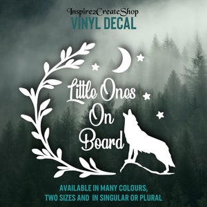Little One On Board, Wolf howling, Baby On Board Decal Sticker, Baby shower gift, Christmas Gift