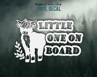 Highland Cow Baby on Board Decal Sticker for Vehicle, Car, Van, Truck, SUV, Jeep