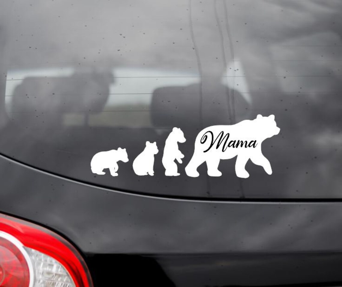 Mama Bear & Cubs Decal Sticker for Vehicle Car Van Truck | Etsy