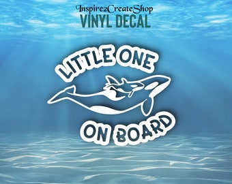 Baby Orca, Baby On Board Vehicle Decal, Sticker, whale, Baby on Board, Vehicle, Safety, Baby