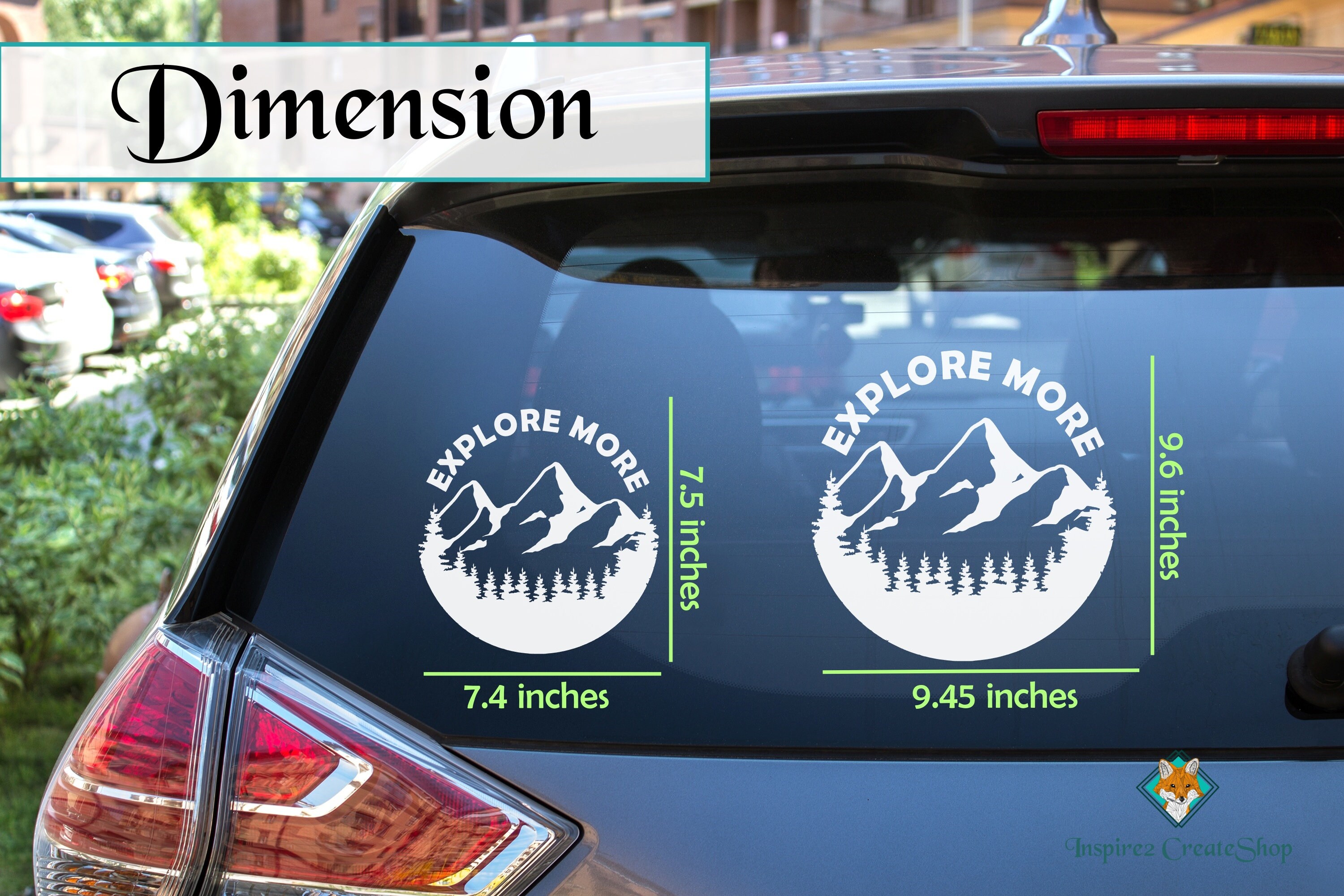 "Explore More Worry Less" Mountain Decal Sticker - 8 Inch Silver Vinyl For Car, Truck, Laptop 10 thumbnail image