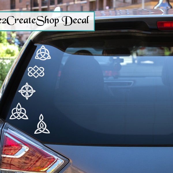3 Celtic Knot Decal Stickers for Laptop, Tablet, Phone, Book, Notebook, Window, Door, Car, Truck, Suv, Jeep, Dancer, celtic, glass, metal