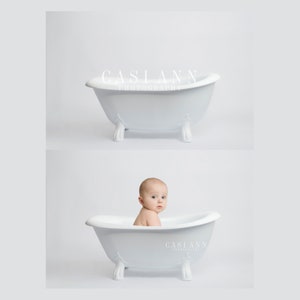 White Bathtub Digital Backdrop Background - JPEG - Tub Prop - Milestone - Baby - Pet - Dog
