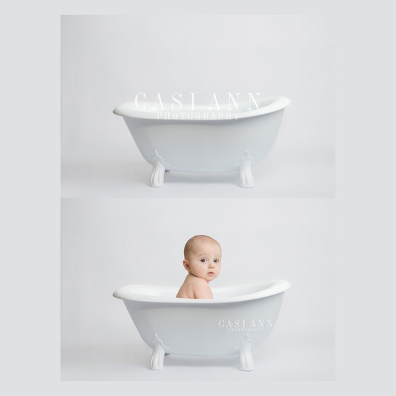 White Bathtub Digital Backdrop Background - JPEG - Tub Prop - Milestone - Baby - Pet - Dog