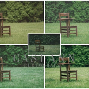 Collection of 5 Antique Desk Digital Photography Backdrop Background Back to School Fall Books Apple Pencils Outside Outdoors Trees Grass