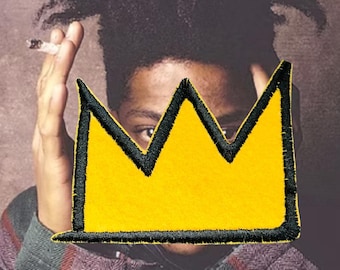 Three-Point Crown Embroidered Patch | Street Art Neo-Expressionist Iron-On | Pop Art Streetwear Patch for Jackets & Bags