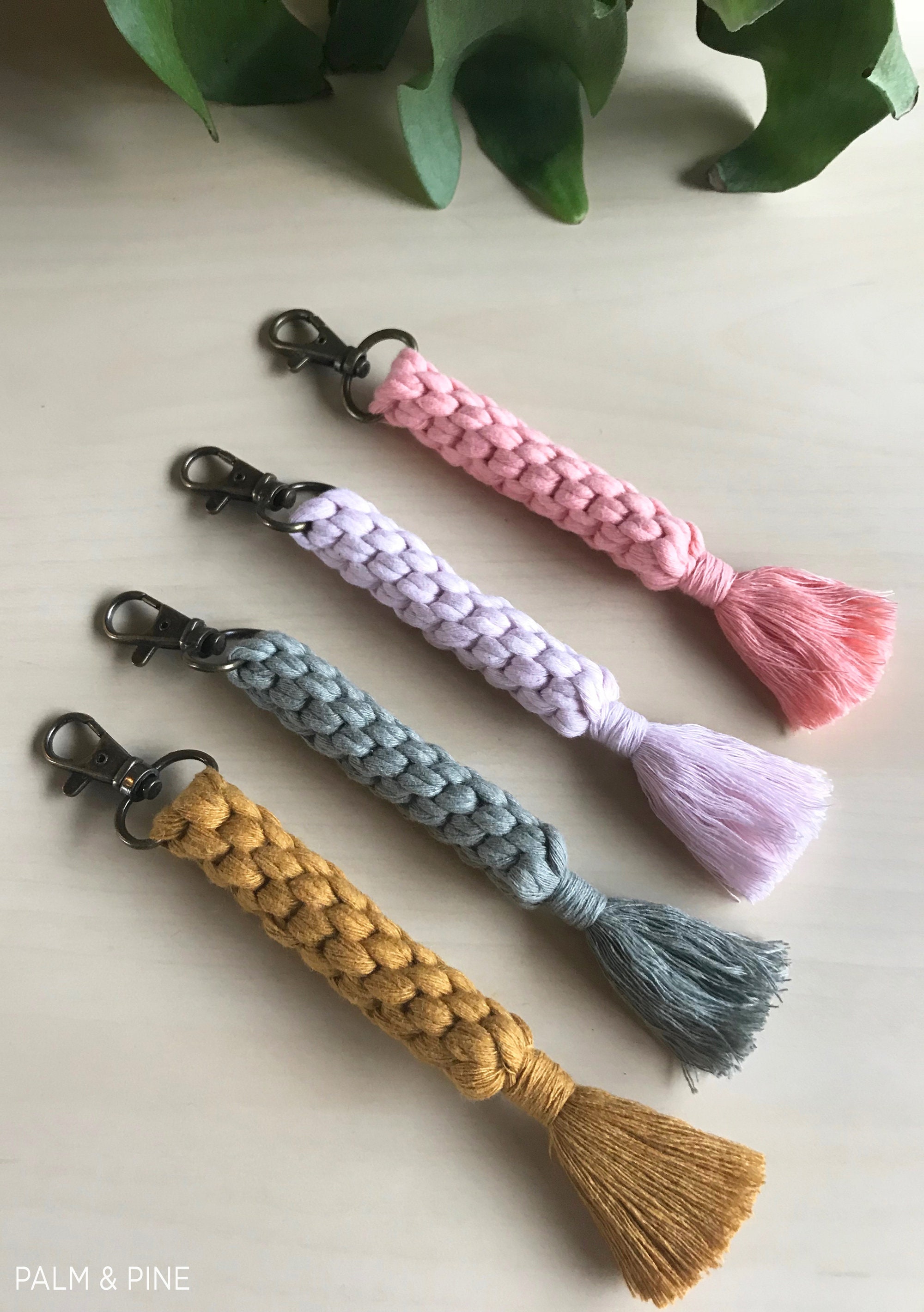 Macrame Keychain Colorful Macrame Keychain Bag Charm Etsy