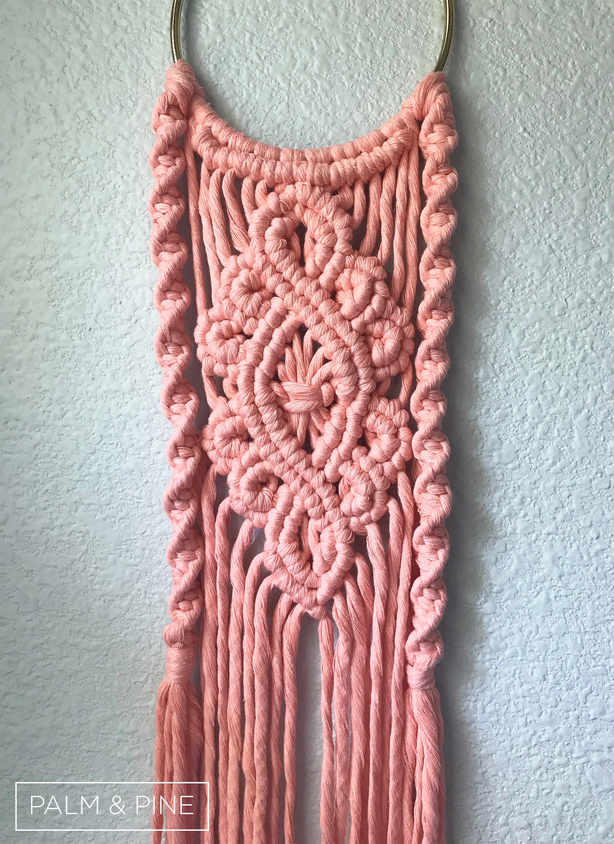 Pink Macrame Wall Hanging Pink Macrame Macrame Wall Hanging Etsy