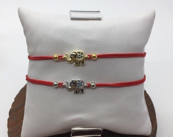 18K GOLD PLATED elephant red string