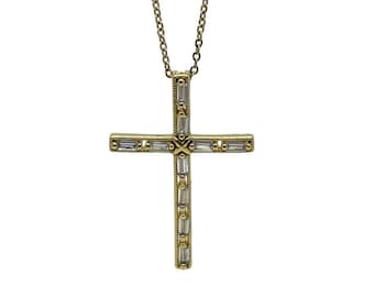 Cross full stone  cz FREE chain stainless steel 18inch